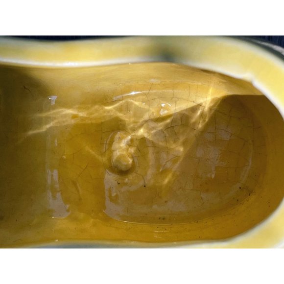 Vintage 1950s MCoy Yellow Clog Shoe Planter With Rose - Picture 3 of 11